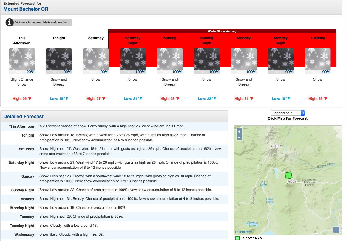 Winter Storm Warning For Central Oregon Backyardbend